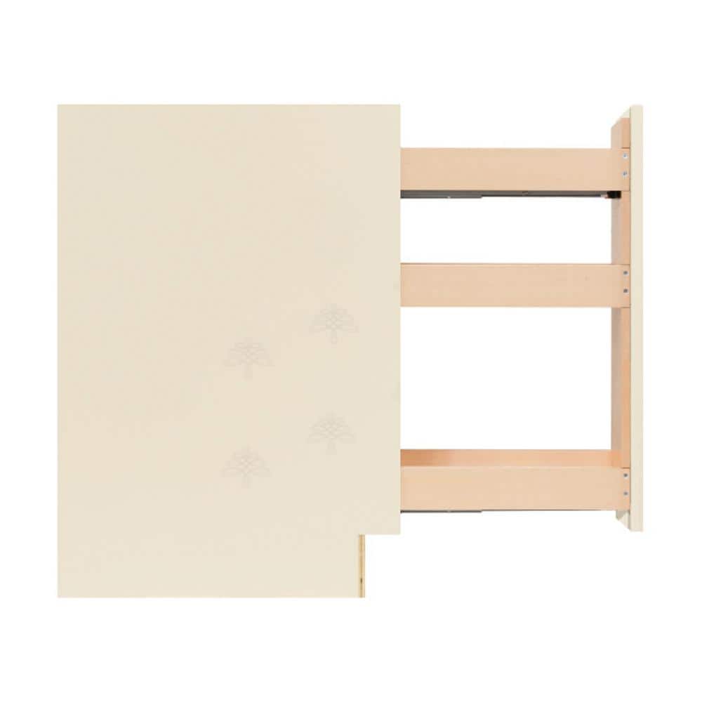LIFEART CABINETRY Oxford Assembled 6 in. x 34.5 in. x 24 in. Base Spice Drawer Cabinet with Raised-Panel Door Style in Creamy White