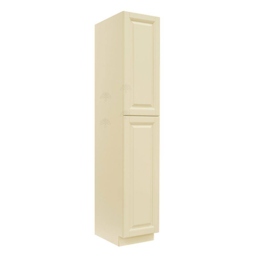 LIFEART CABINETRY Oxford Creamy White Plywood Raised Panel Stock Assembled Tall Pantry Kitchen Cabinet (18 in. W x 96 in. H x 24 in. D)