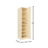 LIFEART CABINETRY Oxford Creamy White Plywood Raised Panel Stock Assembled Tall Pantry Kitchen Cabinet (18 in. W x 96 in. H x 24 in. D)