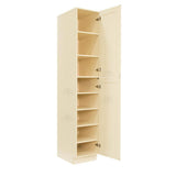 LIFEART CABINETRY Oxford Creamy White Plywood Raised Panel Stock Assembled Tall Pantry Kitchen Cabinet (18 in. W x 96 in. H x 24 in. D)