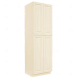 LIFEART CABINETRY Oxford Creamy White Plywood Raised Panel Stock Assembled Tall Pantry Kitchen Cabinet (30 in. W x 90 in. H x 24 in. D)