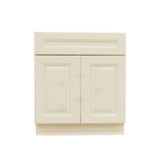 LIFEART CABINETRY Oxford Creamy White Plywood Raised Panel Stock Assembled Sink Base Kitchen Cabinet (27 in. W x 34.5 in. H x 24 in. D)