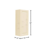 LIFEART CABINETRY Oxford Assembled 15 in. x 42 in. x 12 in. Wall Cabinet with 1 Raised-Panel Door 3 Shelves in Creamy White