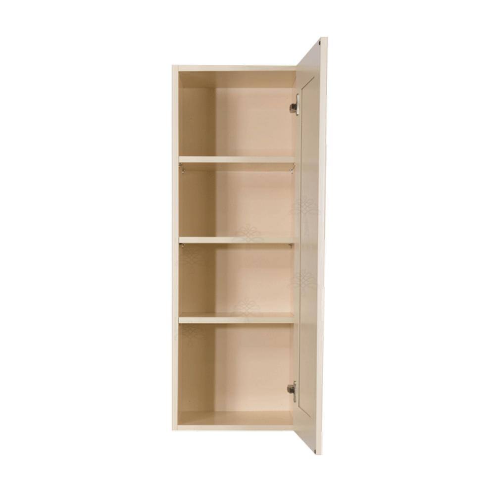 LIFEART CABINETRY Oxford Assembled 15 in. x 42 in. x 12 in. Wall Cabinet with 1 Raised-Panel Door 3 Shelves in Creamy White