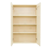 LIFEART CABINETRY Oxford Assembled 27 in. x 42 in. x 12 in. Wall Cabinet with 2 Raised-Panel Doors 3 Shelves in Creamy White