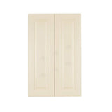 LIFEART CABINETRY Oxford Assembled 27 in. x 42 in. x 12 in. Wall Cabinet with 2 Raised-Panel Doors 3 Shelves in Creamy White