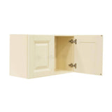 LIFEART CABINETRY Oxford Assembled 30 in. x 18 in. x 12 in. Wall Cabinet with 2 Raised-Panel Doors no Shelf in Creamy White