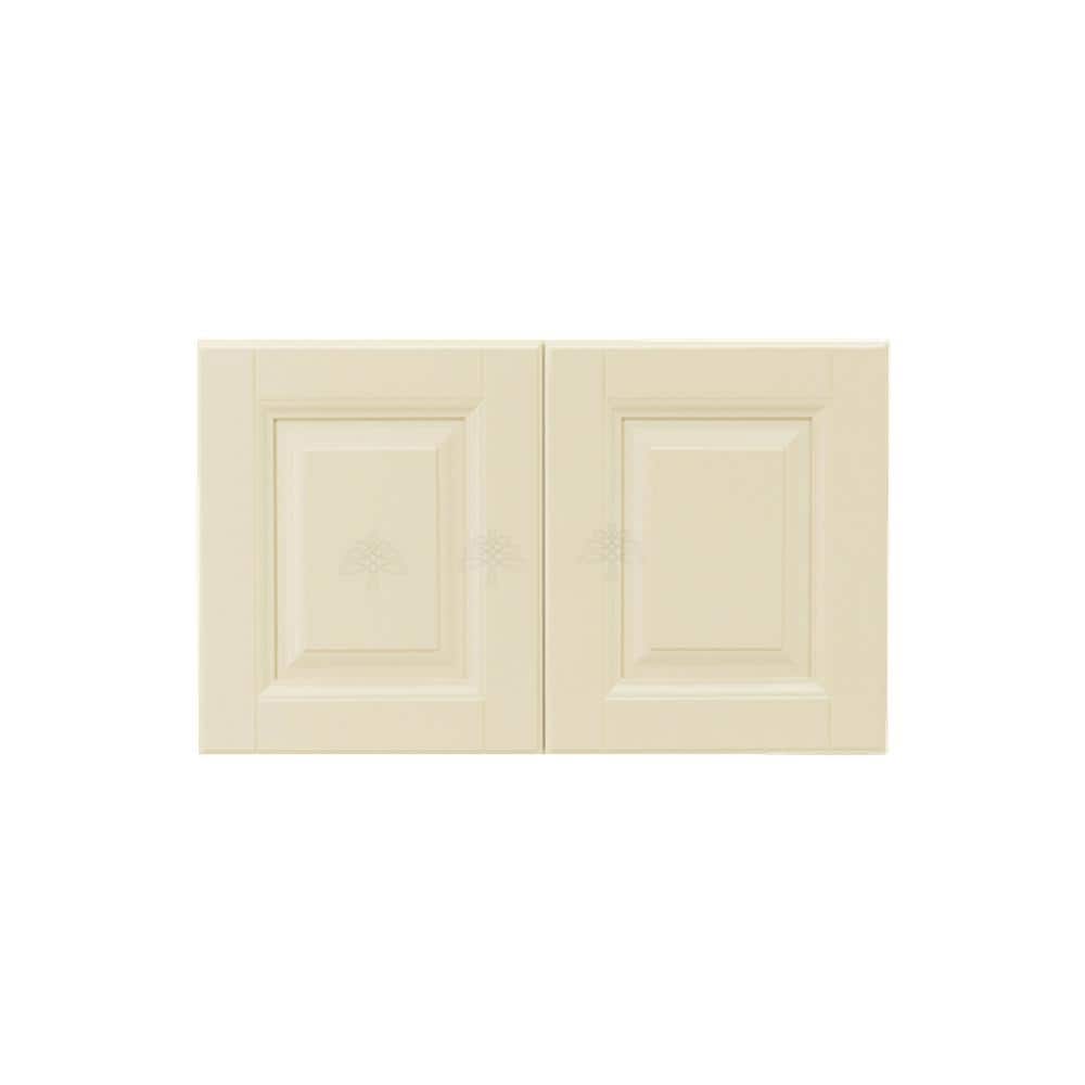LIFEART CABINETRY Oxford Assembled 30 in. x 18 in. x 12 in. Wall Cabinet with 2 Raised-Panel Doors no Shelf in Creamy White