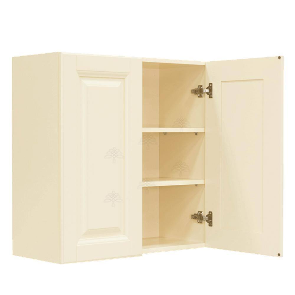 LIFEART CABINETRY Oxford Creamy White Plywood Raised Panel Stock Assembled Wall Kitchen Cabinet (36 in. W x 36 in. H x 12 in. D)