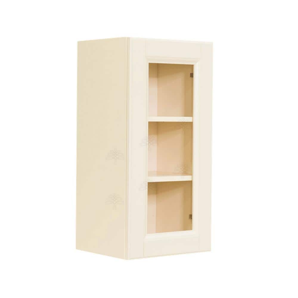 LIFEART CABINETRY Oxford Assembled 12 in. x 36 in. x 12 in. Wall Mullion Raised-Panel Door Cabinet with 2 Shelves in Creamy White