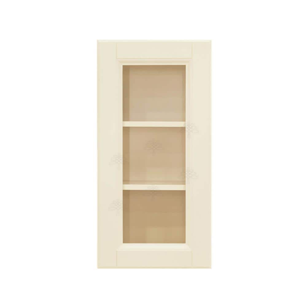 LIFEART CABINETRY Oxford Assembled 12 in. x 36 in. x 12 in. Wall Mullion Raised-Panel Door Cabinet with 2 Shelves in Creamy White