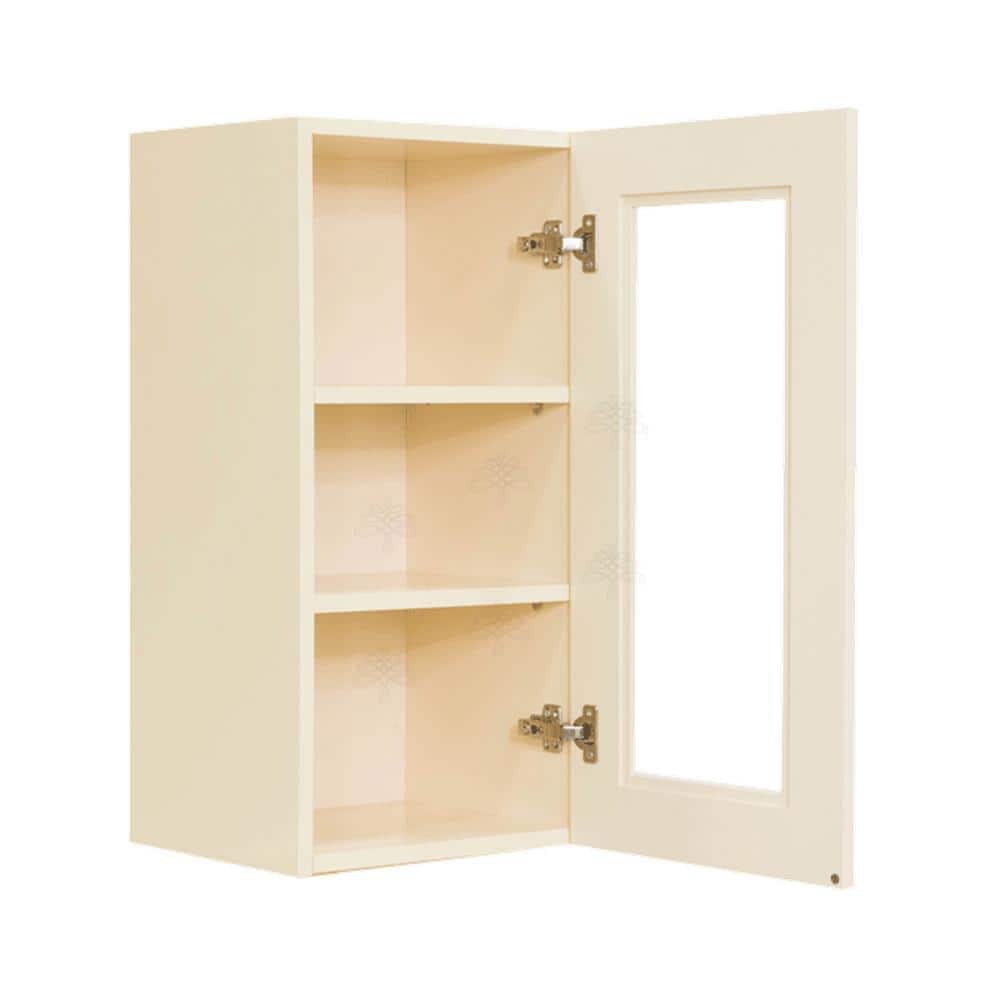 LIFEART CABINETRY Oxford Assembled 12 in. x 36 in. x 12 in. Wall Mullion Raised-Panel Door Cabinet with 2 Shelves in Creamy White