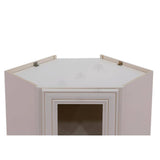 LIFEART CABINETRY Princeton Assembled 24 in. x 36 in. x 15 in. Wall Diagonal Mullion Door Cabinet with 2 Doors in Creamy White