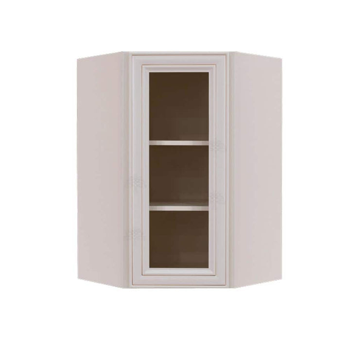 LIFEART CABINETRY Princeton Assembled 24 in. x 36 in. x 15 in. Wall Diagonal Mullion Door Cabinet with 2 Doors in Creamy White