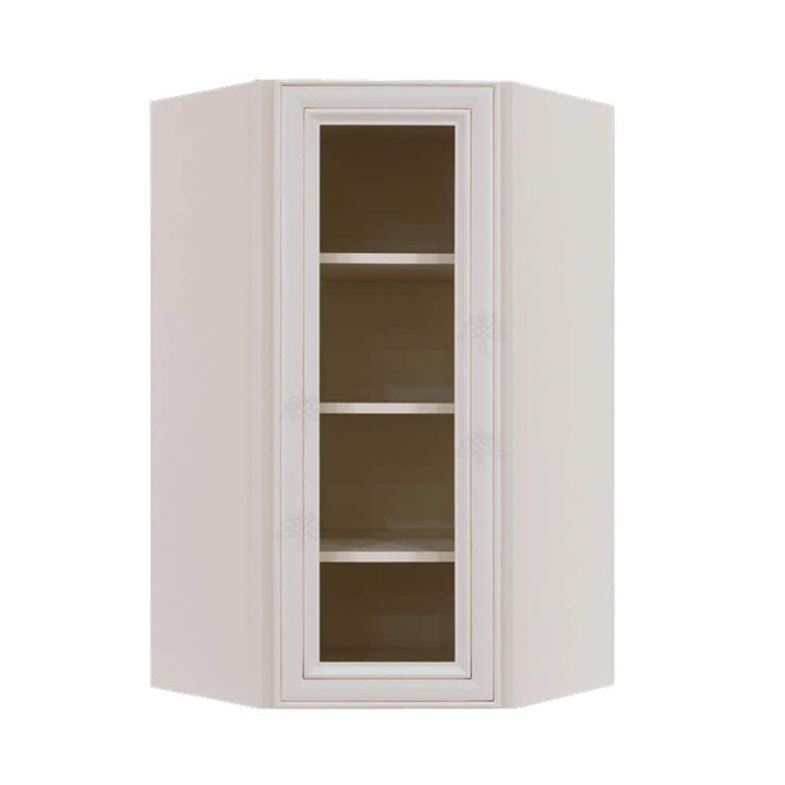 LIFEART CABINETRY Princeton Assembled 24 in. x 42 in. x 15 in. Wall Diagonal Mullion Door Cabinet with 2 Doors in Creamy White