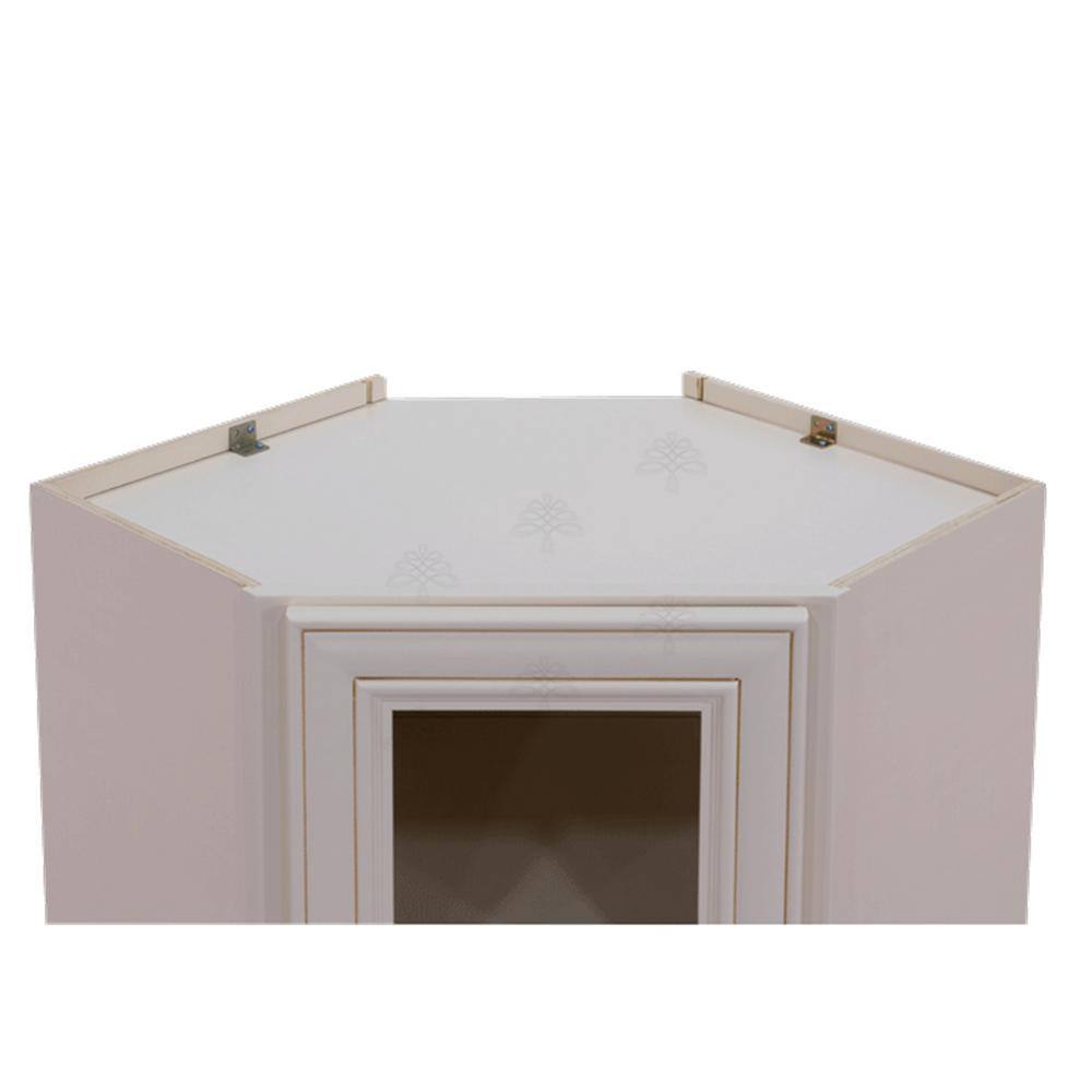 LIFEART CABINETRY Princeton Assembled 24 in. x 36 in. x 12 in. Wall Diagonal Mullion Door Cabinet with 2 Doors in Creamy White