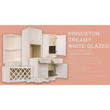 LIFEART CABINETRY Princeton Assembled 24 in. x 42 in. x 12 in. Wall Diagonal Mullion Door Cabinet with 2 Doors in Creamy White