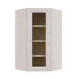 LIFEART CABINETRY Princeton Assembled 24 in. x 42 in. x 12 in. Wall Diagonal Mullion Door Cabinet with 2 Doors in Creamy White