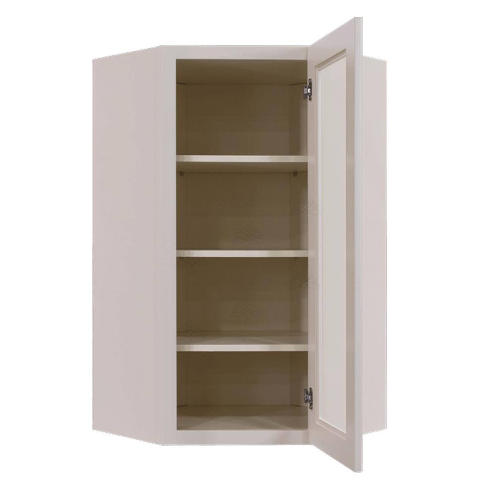 LIFEART CABINETRY Princeton Assembled 24 in. x 42 in. x 12 in. Wall Diagonal Mullion Door Cabinet with 2 Doors in Creamy White