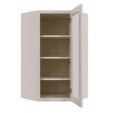 LIFEART CABINETRY Princeton Assembled 24 in. x 42 in. x 12 in. Wall Diagonal Mullion Door Cabinet with 2 Doors in Creamy White