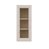 LIFEART CABINETRY Princeton Assembled 15 in. x 30 in. x 12 in. Wall Mullion Door Cabinet with 1 Door 2 Shelves in Creamy White Glazed