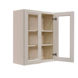 LIFEART CABINETRY Princeton Assembled 30 in. x 30 in. x 12 in. Wall Mullion Door Cabinet with 2 Doors 2 Shelves in Creamy White Glazed