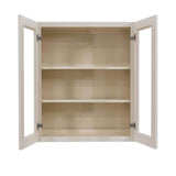 LIFEART CABINETRY Princeton Assembled 30 in. x 30 in. x 12 in. Wall Mullion Door Cabinet with 2 Doors 2 Shelves in Creamy White Glazed