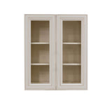 LIFEART CABINETRY Princeton Assembled 30 in. x 36 in. x 12 in. Wall Mullion Door Cabinet with 2 Doors 2 Shelves in Creamy White Glazed