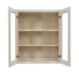 LIFEART CABINETRY Princeton Assembled 33 in. x 30 in. x 12 in. Wall Mullion Door Cabinet with 2 Doors 2 Shelves in Creamy White Glazed