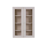 LIFEART CABINETRY Princeton Assembled 33 in. x 42 in. x 12 in. Wall Mullion Door Cabinet with 2 Doors 3 Shelves in Creamy White Glazed