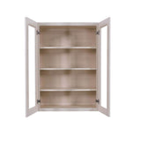 LIFEART CABINETRY Princeton Assembled 33 in. x 42 in. x 12 in. Wall Mullion Door Cabinet with 2 Doors 3 Shelves in Creamy White Glazed