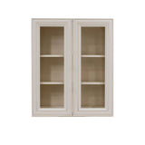 LIFEART CABINETRY Princeton Assembled 36 in. x 30 in. x 12 in. Wall Mullion Door Cabinet with 2 Doors 2 Shelves in Creamy White Glazed