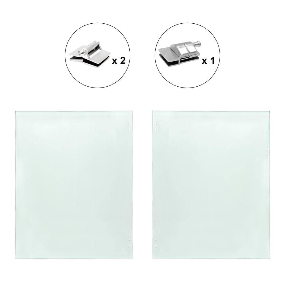 CREATIVE SURFACES 48 in. x 39 in. x 0.47 in. Laminated Tempered Glass Gate and Accessories