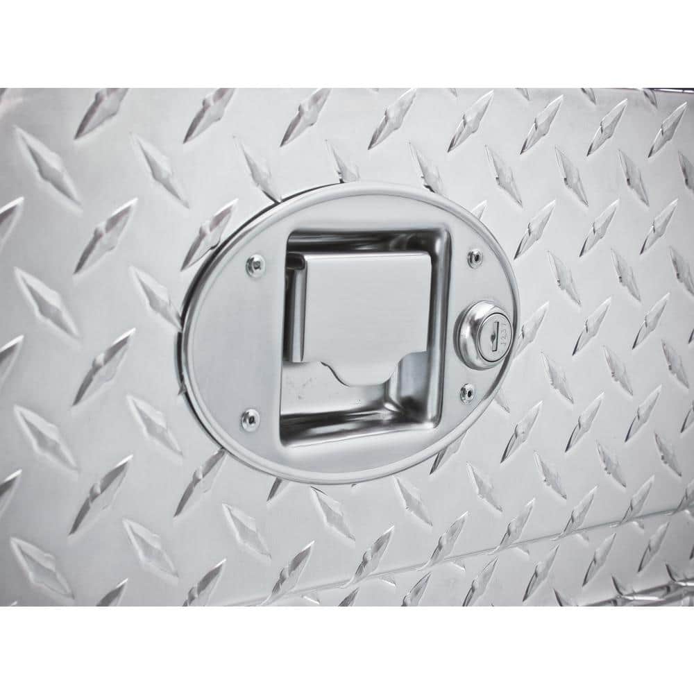 Delta 70 in. Diamond Plate Aluminum Full-Size Crossbed Truck Tool Box, Dual Mid-Lid