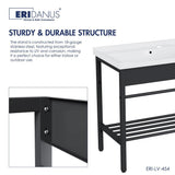 Eridanus Branson 32 in. W x 19 in. D Vitreous China Freestanding Utility/Laundry Sink with Cabinet in White, with Drainboard Set