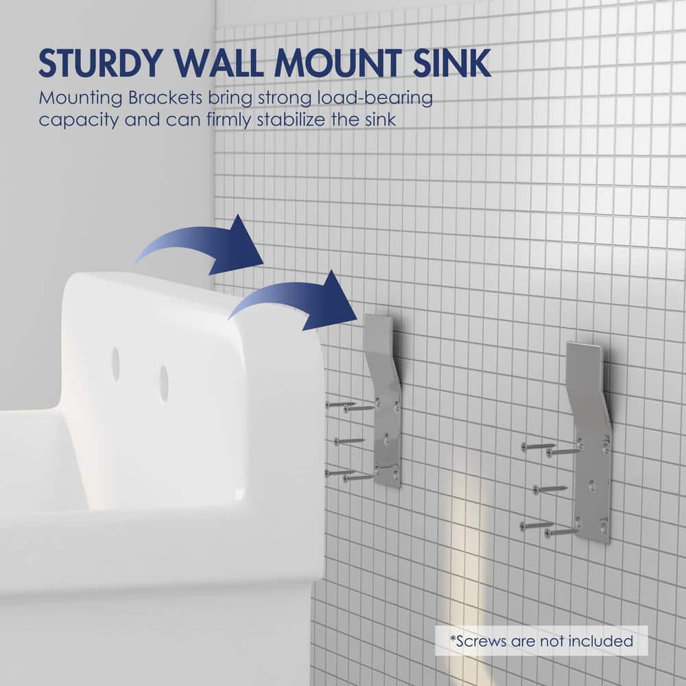 Eridanus Mason 15 Gal. Wall Mount Laundry Utility Sink - Crisp White