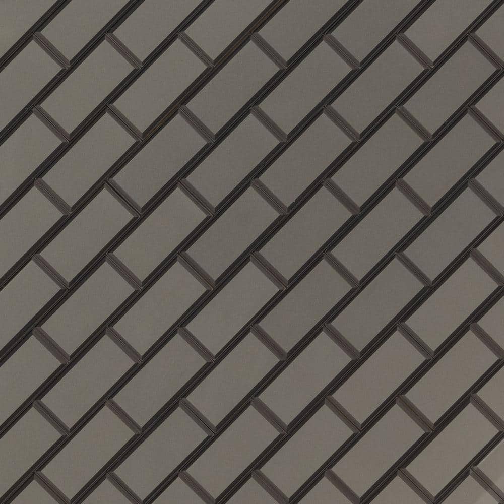 MSI Crisson Bevel Subway Peel and Stick Textured Glass Mosaic Tile, 12 in. x 12 in. x 4mm (1 sq. ft. Sheet)