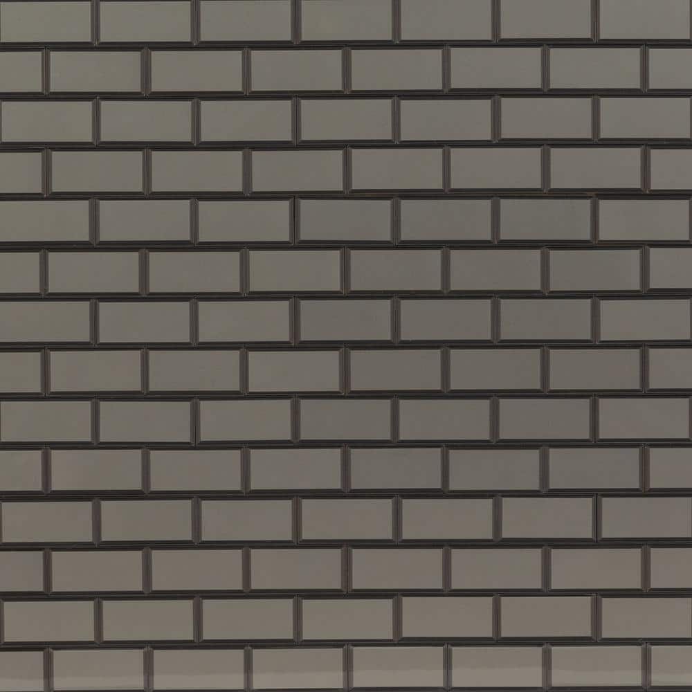 MSI Crisson Bevel Subway Peel and Stick Textured Glass Mosaic Tile, 12 in. x 12 in. x 4mm (1 sq. ft. Sheet)