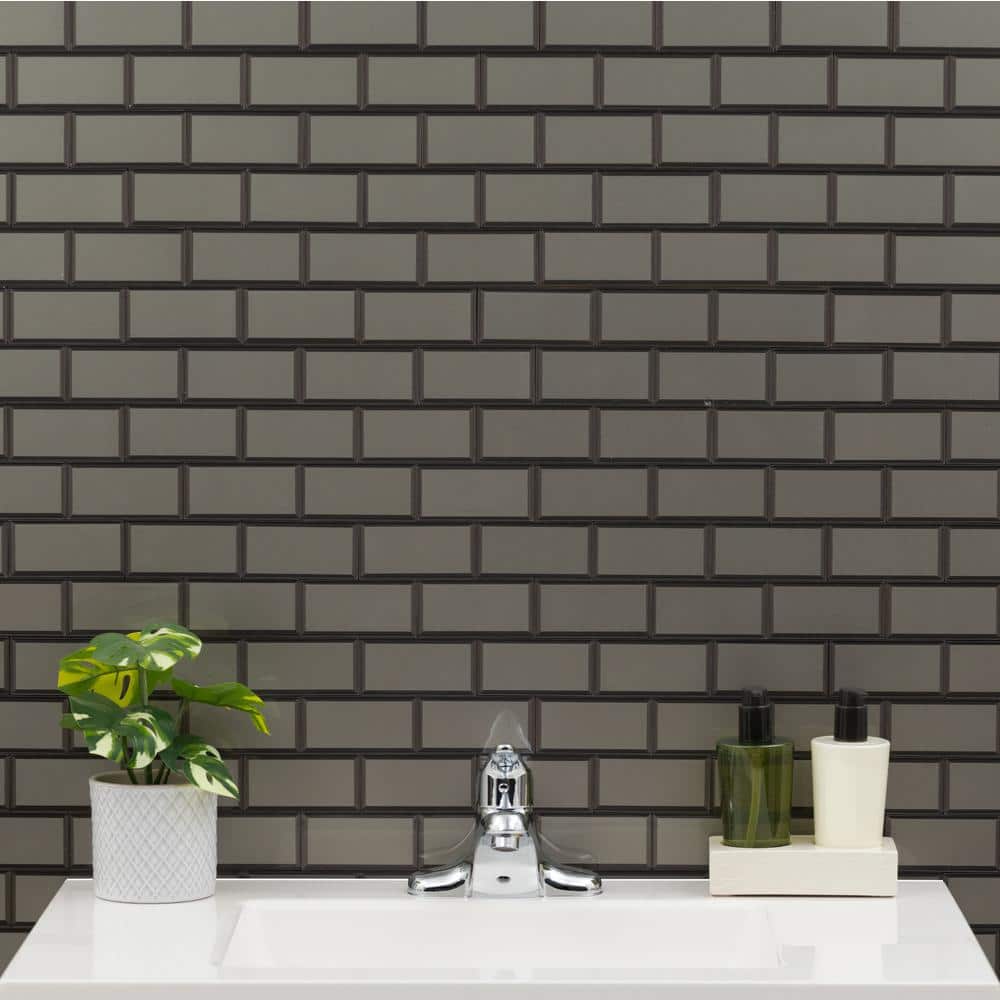 MSI Crisson Bevel Subway Peel and Stick 12 in. x 12 in. x 4 mm Glass Mosaic Tile (19.6 sq. ft./Case)