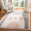Safavieh Carousel Kids Peek-a-Boo 5 x 5 Pink/Gray Square Indoor Kids Area Rug
