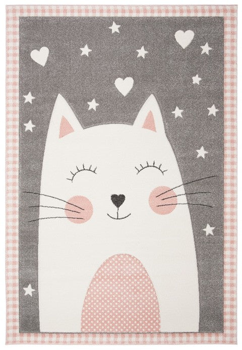 Safavieh Carousel Kids Peek-a-Boo 5 x 5 Pink/Gray Square Indoor Kids Area Rug