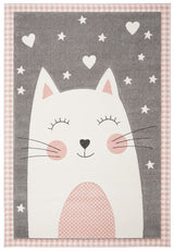 Safavieh Carousel Kids Peek-a-Boo 5 x 5 Pink/Gray Square Indoor Kids Area Rug