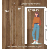 ASPEN FLOORING Crown Hickory 1/2 in. T x 7.5 in. W Water Resistant Wire Brushed Engineered Hardwood Flooring (31.09 sqft/case)