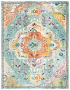 Safavieh Crystal Celeste 2 x 7 Light Blue/Fuchsia Indoor Distressed/Overdyed Vintage Runner