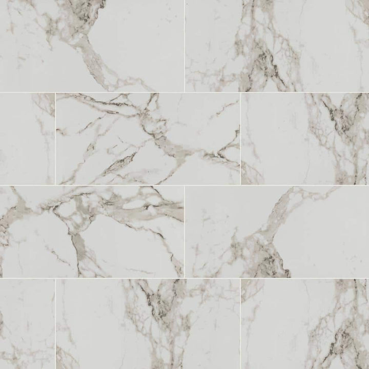 MSI Crystal Bianco 12 in. x 24 in. Polished Porcelain Floor and Wall Tile (16 sq. ft. /Case)