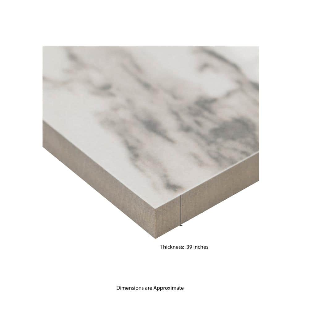 MSI Crystal Bianco 12 in. x 24 in. Polished Porcelain Floor and Wall Tile (16 sq. ft. /Case)