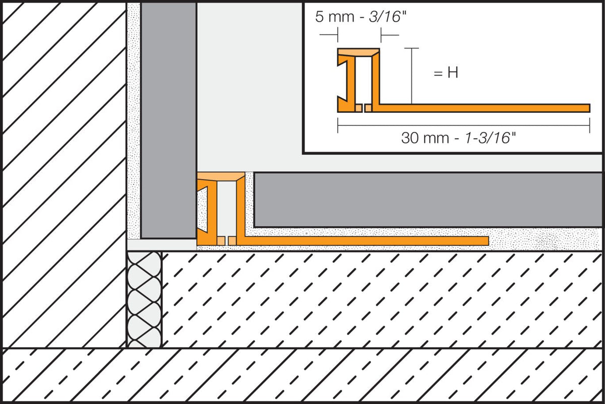 Schluter Systems DILEX-BWA 0.188-in W x 98.5-in L Stone Grey PVC Tile Edge Trim
