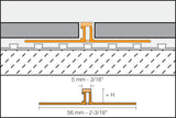 Schluter Systems DILEX-BWS 0.438-in W x 98.5-in L Stone Grey PVC Tile Edge Trim
