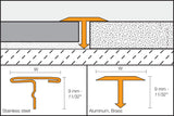 Schluter Systems RENO-T 0.344-in W x 98.5-in L Satin Anodized Aluminum T-Shape Tile Edge Trim