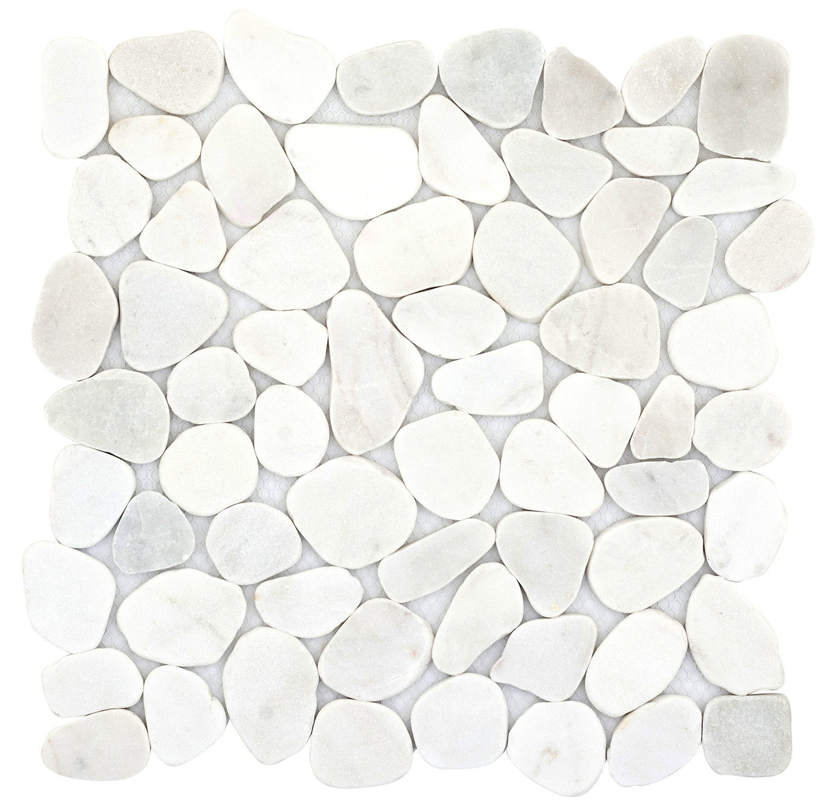 Emser Cultura 10-Pack Winter Natural Stone Pebble Mosaic Tile, Honed, 12-in x 12-in Mesh